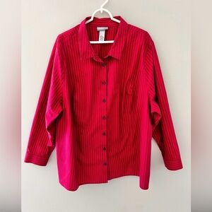 Catherine’s Non -Iron Long Sleeve Button Down Shirt Women’s Size 3X Blouse